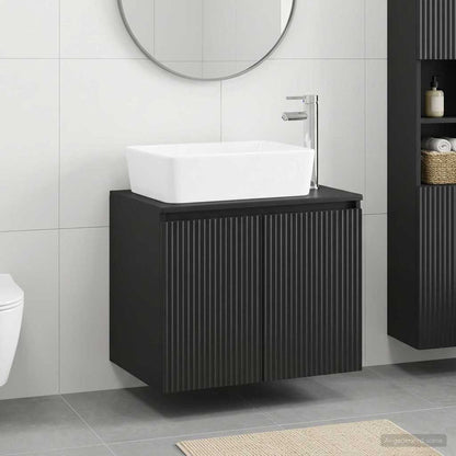 vidaXL Bathroom Furniture Set Black Engineered Wood