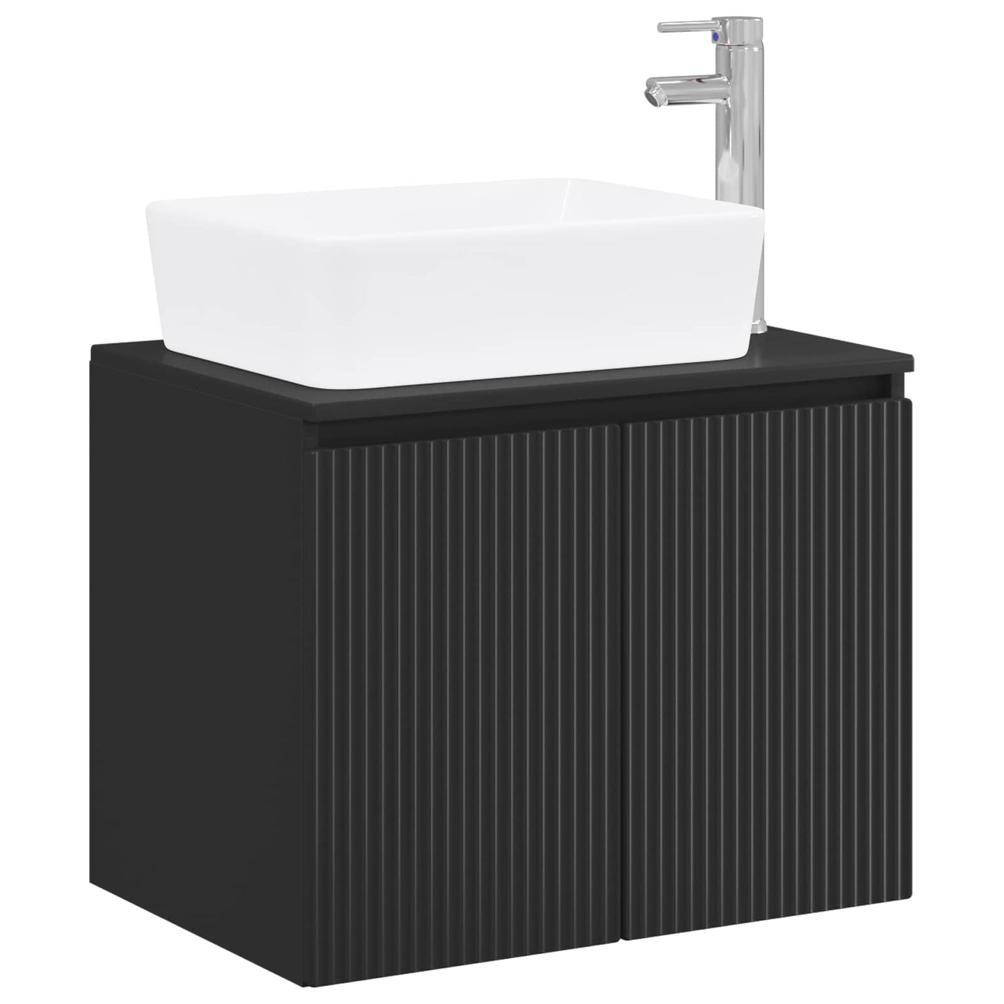 vidaXL Bathroom Furniture Set Black Engineered Wood