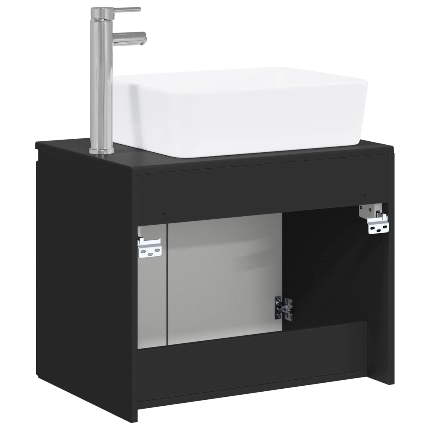 vidaXL Bathroom Furniture Set Black Engineered Wood