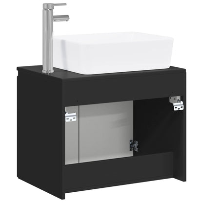 vidaXL Bathroom Furniture Set Black Engineered Wood