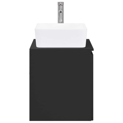 vidaXL Bathroom Furniture Set Black Engineered Wood