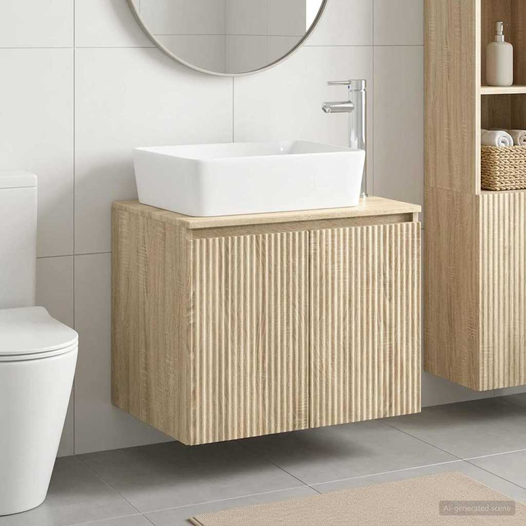 vidaXL Bathroom Furniture Set Sonoma Oak Engineered Wood