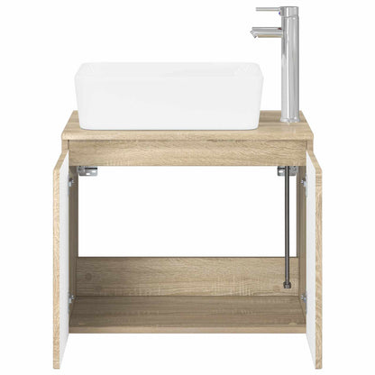 vidaXL Bathroom Furniture Set Sonoma Oak Engineered Wood