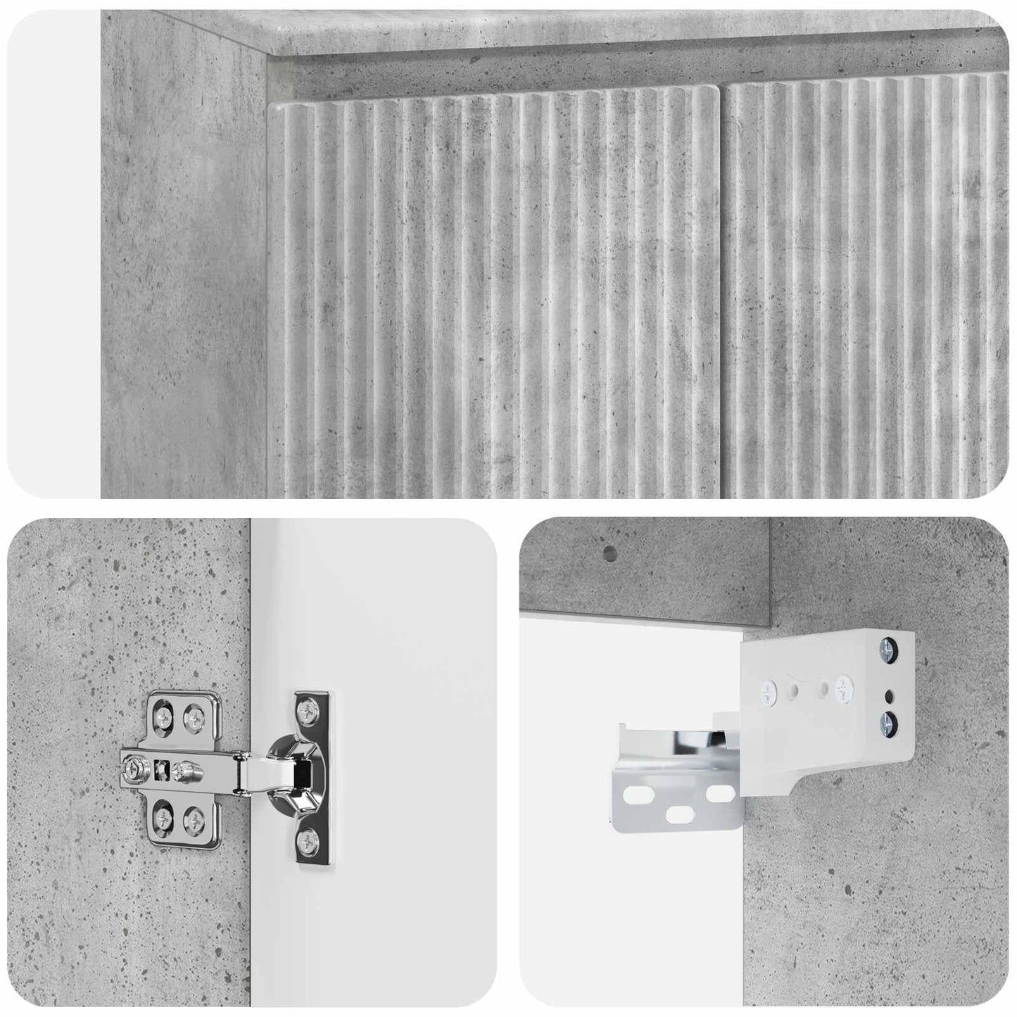 vidaXL Bathroom Furniture Set Concrete Grey Engineered Wood