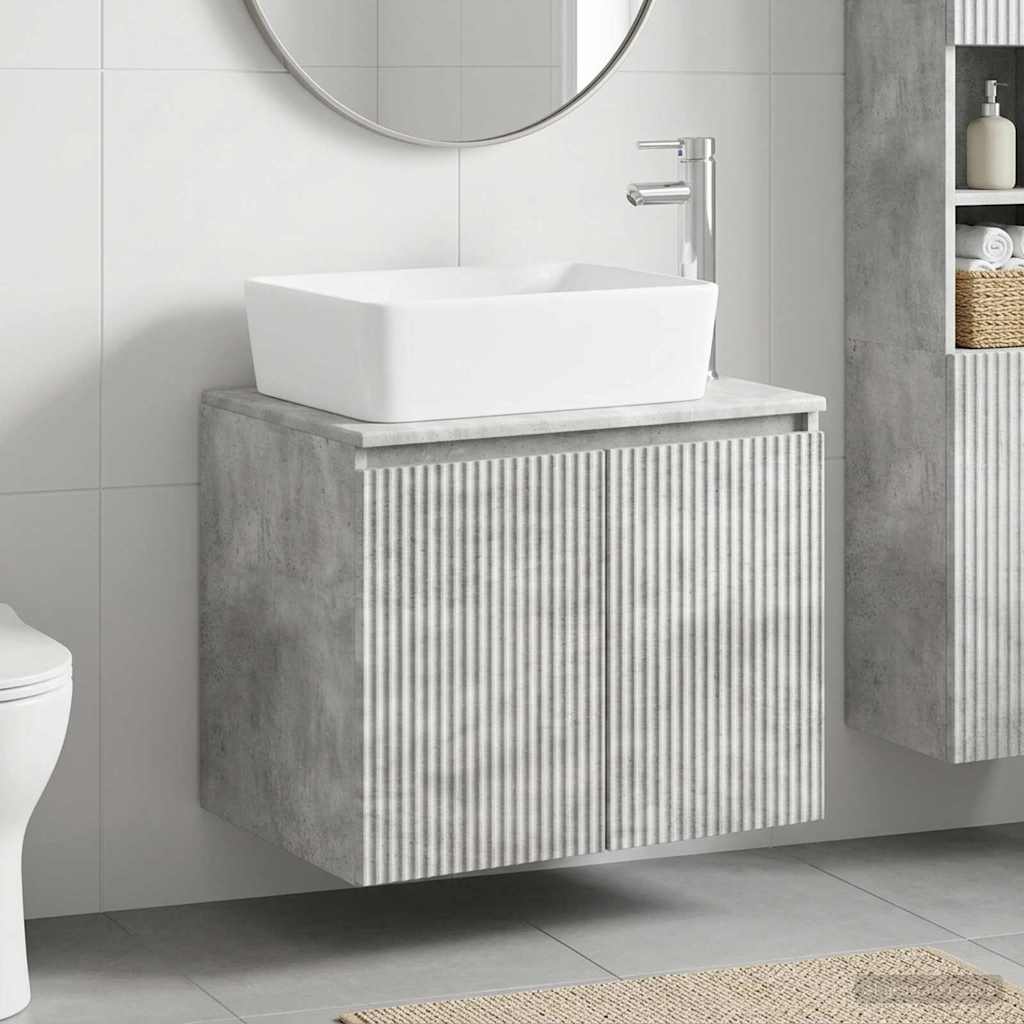 vidaXL Bathroom Furniture Set Concrete Grey Engineered Wood