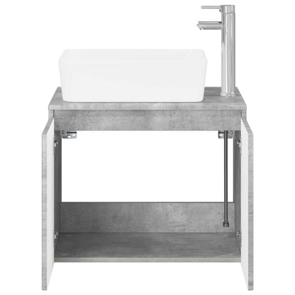 vidaXL Bathroom Furniture Set Concrete Grey Engineered Wood