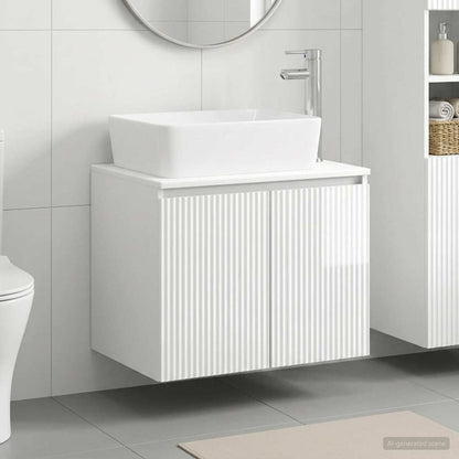 vidaXL Bathroom Furniture Set High Gloss White Engineered Wood