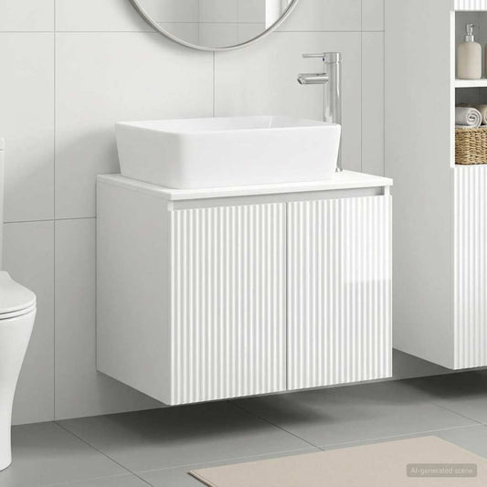 vidaXL Bathroom Furniture Set High Gloss White Engineered Wood
