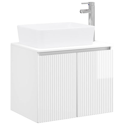 vidaXL Bathroom Furniture Set High Gloss White Engineered Wood