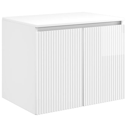 vidaXL Bathroom Furniture Set High Gloss White Engineered Wood