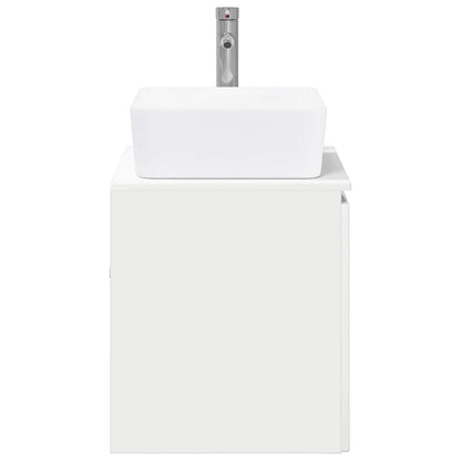 vidaXL Bathroom Furniture Set High Gloss White Engineered Wood
