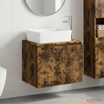 vidaXL Bathroom Furniture Set Smoked Oak Engineered Wood