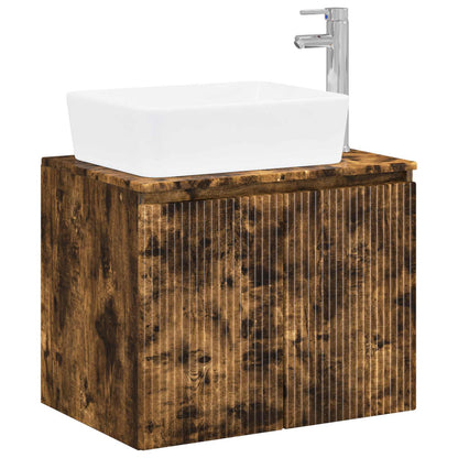 vidaXL Bathroom Furniture Set Smoked Oak Engineered Wood