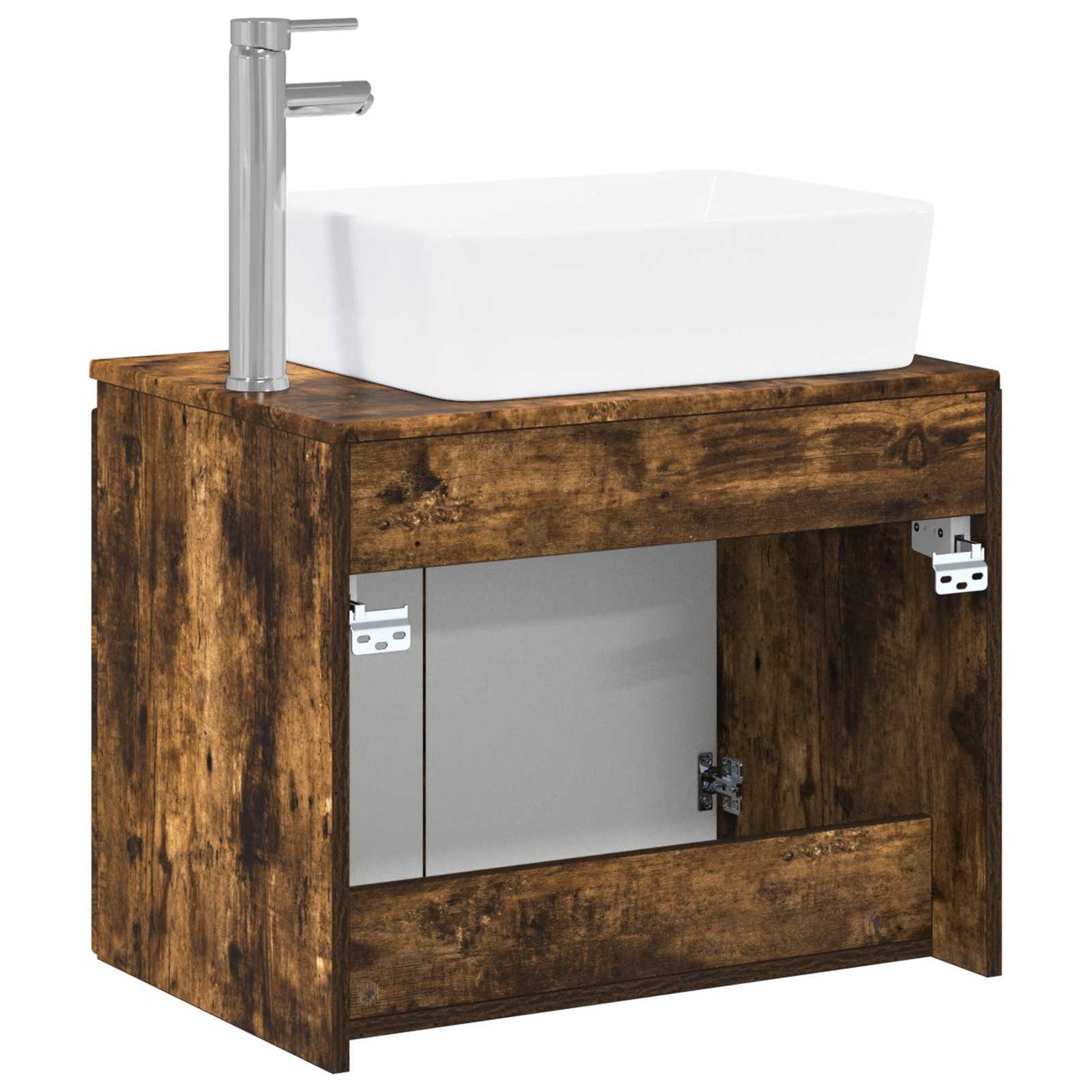 vidaXL Bathroom Furniture Set Smoked Oak Engineered Wood