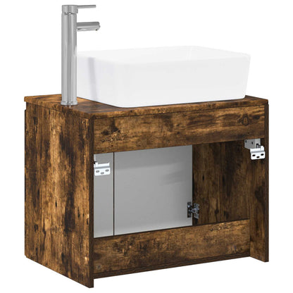 vidaXL Bathroom Furniture Set Smoked Oak Engineered Wood