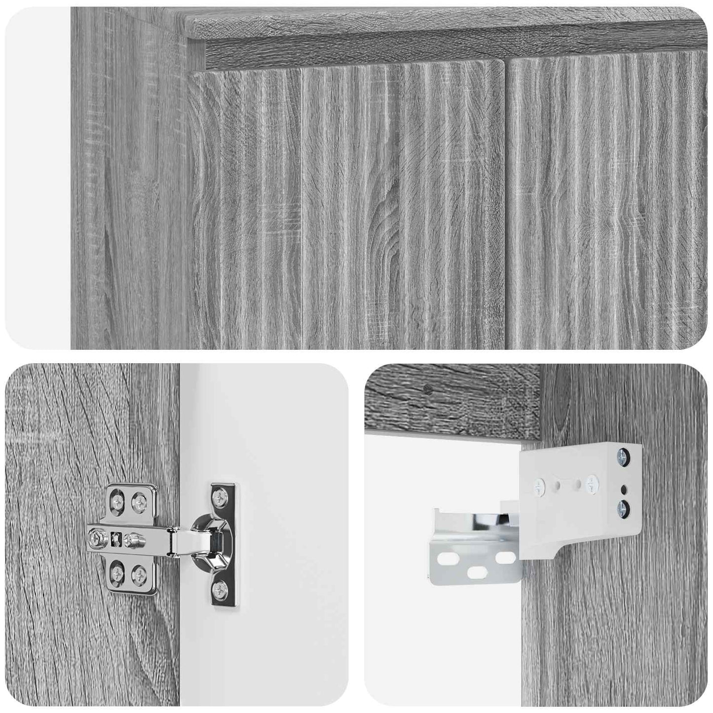 vidaXL Bathroom Furniture Set Grey Sonoma Engineered Wood