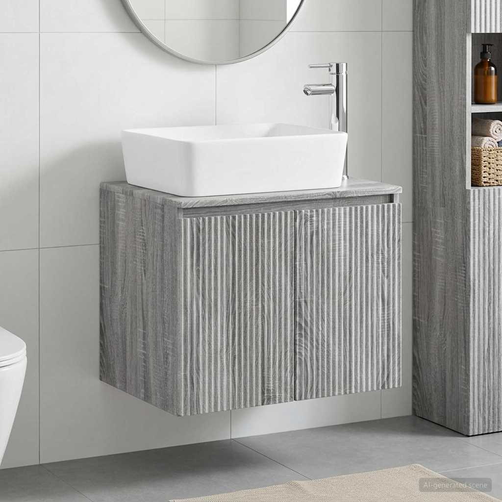 vidaXL Bathroom Furniture Set Grey Sonoma Engineered Wood