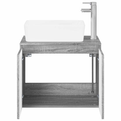 vidaXL Bathroom Furniture Set Grey Sonoma Engineered Wood