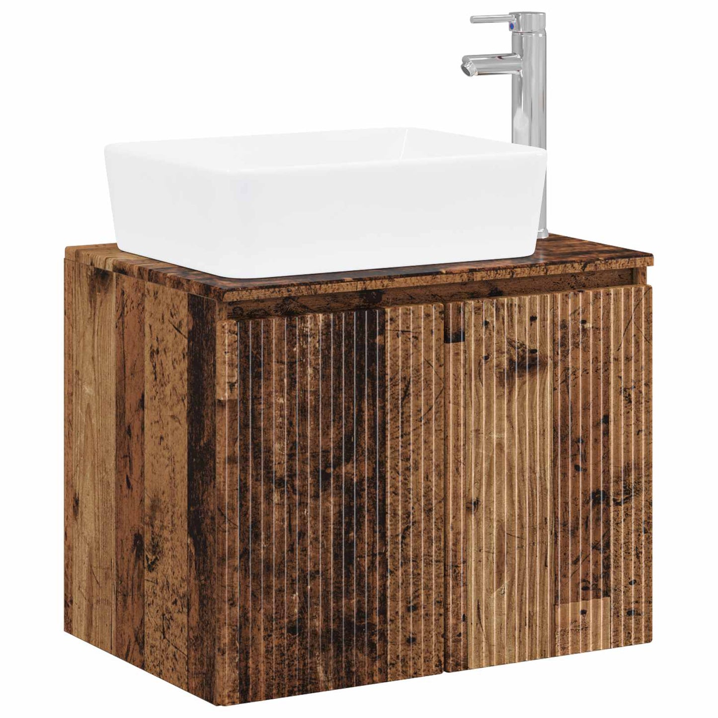 vidaXL Bathroom Furniture Set Old Wood Engineered Wood