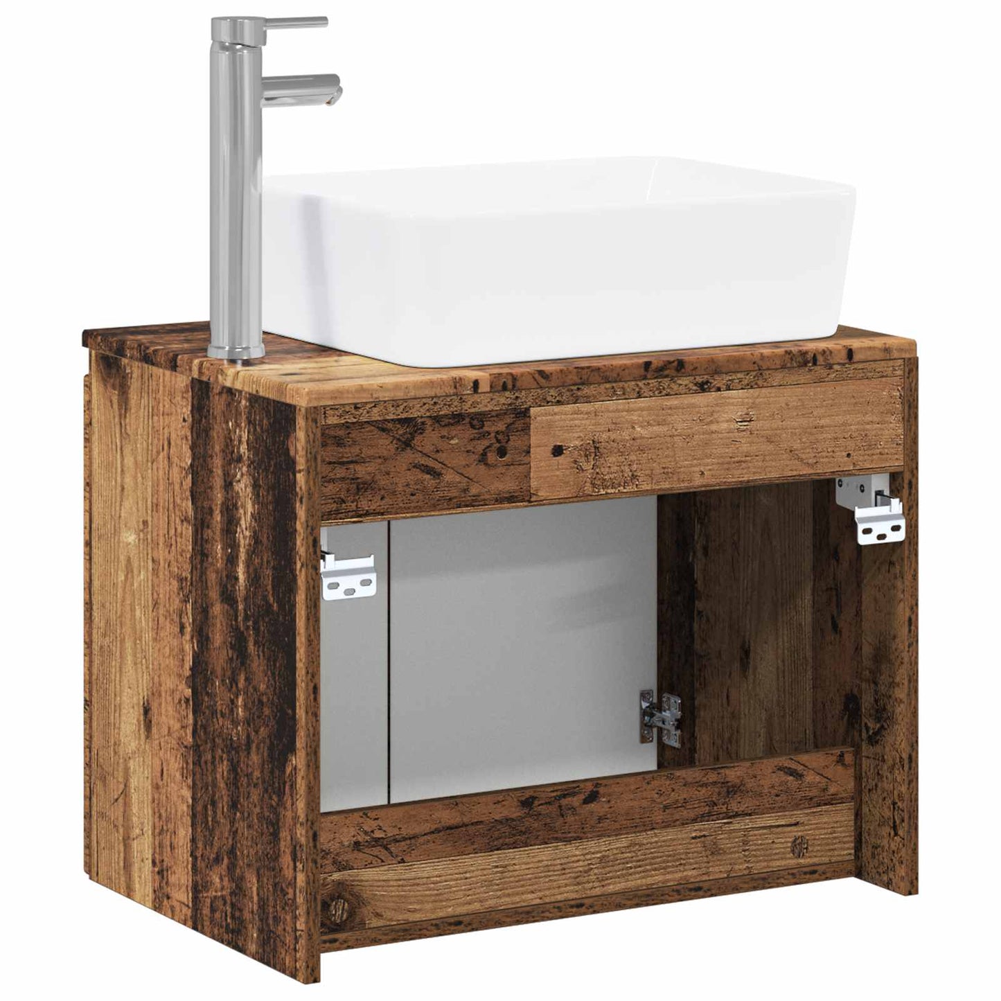 vidaXL Bathroom Furniture Set Old Wood Engineered Wood