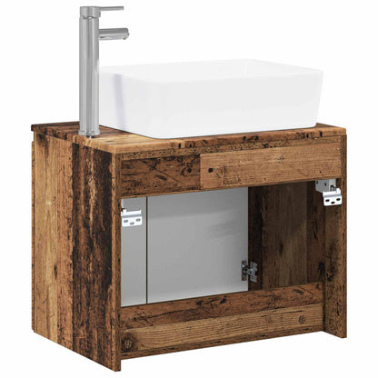 vidaXL Bathroom Furniture Set Old Wood Engineered Wood
