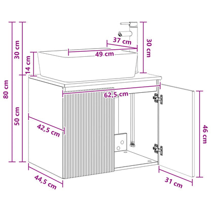 vidaXL Bathroom Furniture Set Old Wood Engineered Wood