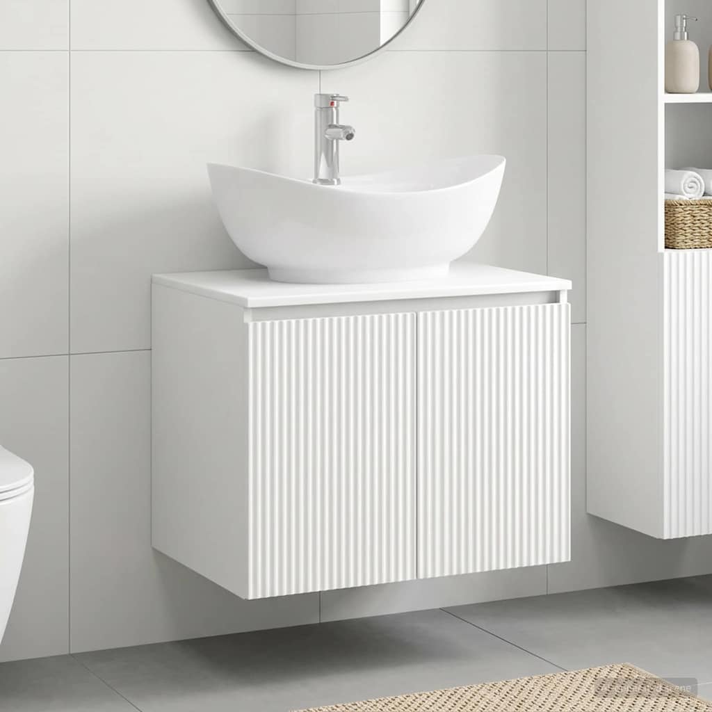 vidaXL Bathroom Furniture Set White Engineered Wood