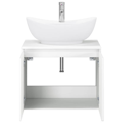 vidaXL Bathroom Furniture Set White Engineered Wood