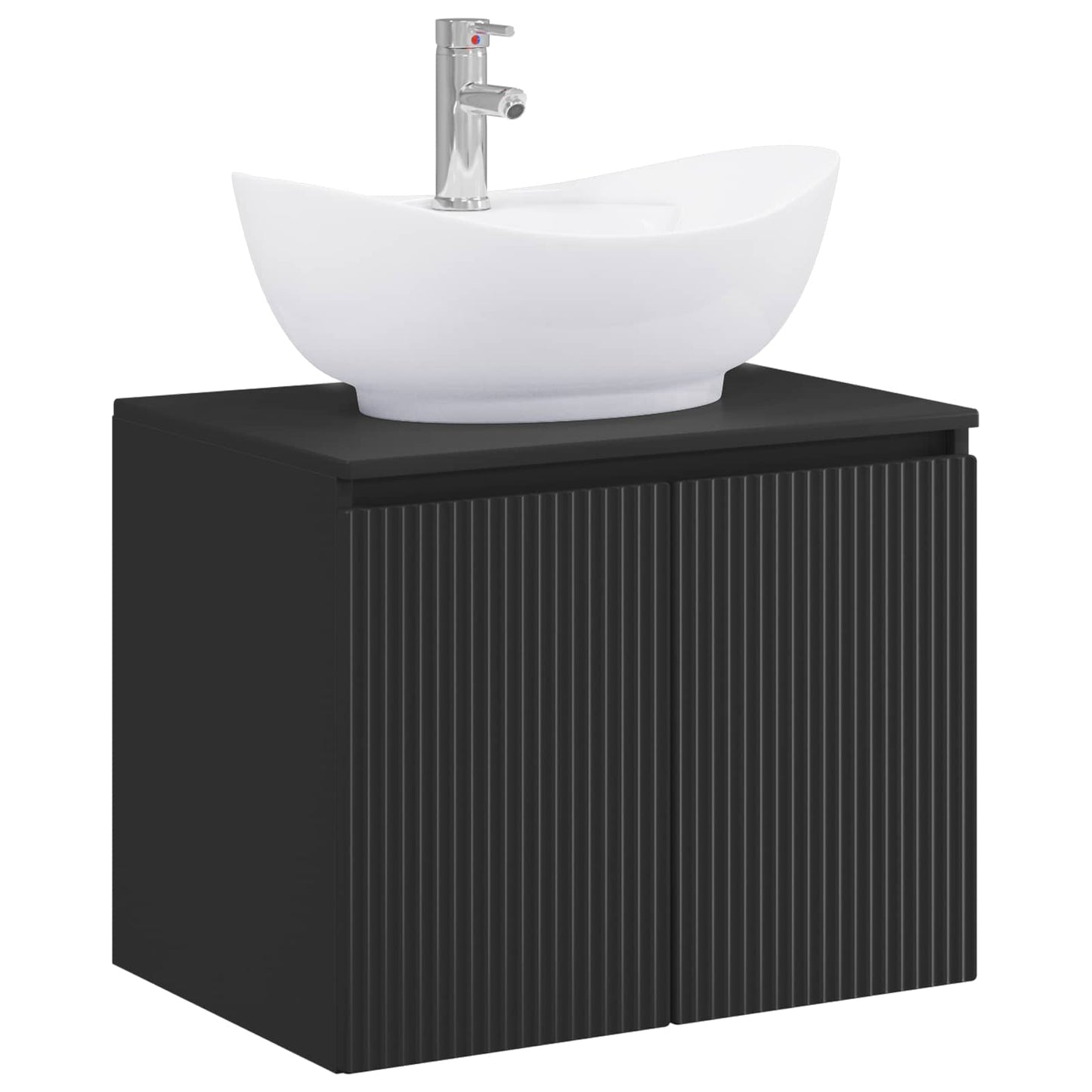 vidaXL Bathroom Furniture Set Black Engineered Wood