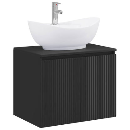 vidaXL Bathroom Furniture Set Black Engineered Wood