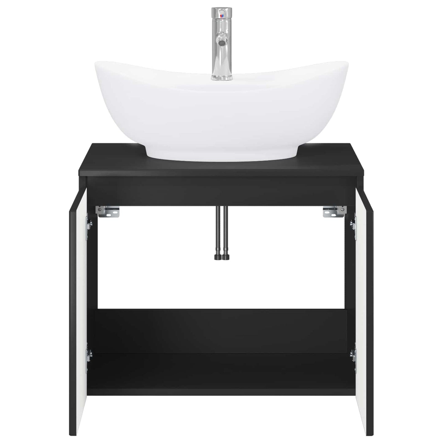 vidaXL Bathroom Furniture Set Black Engineered Wood