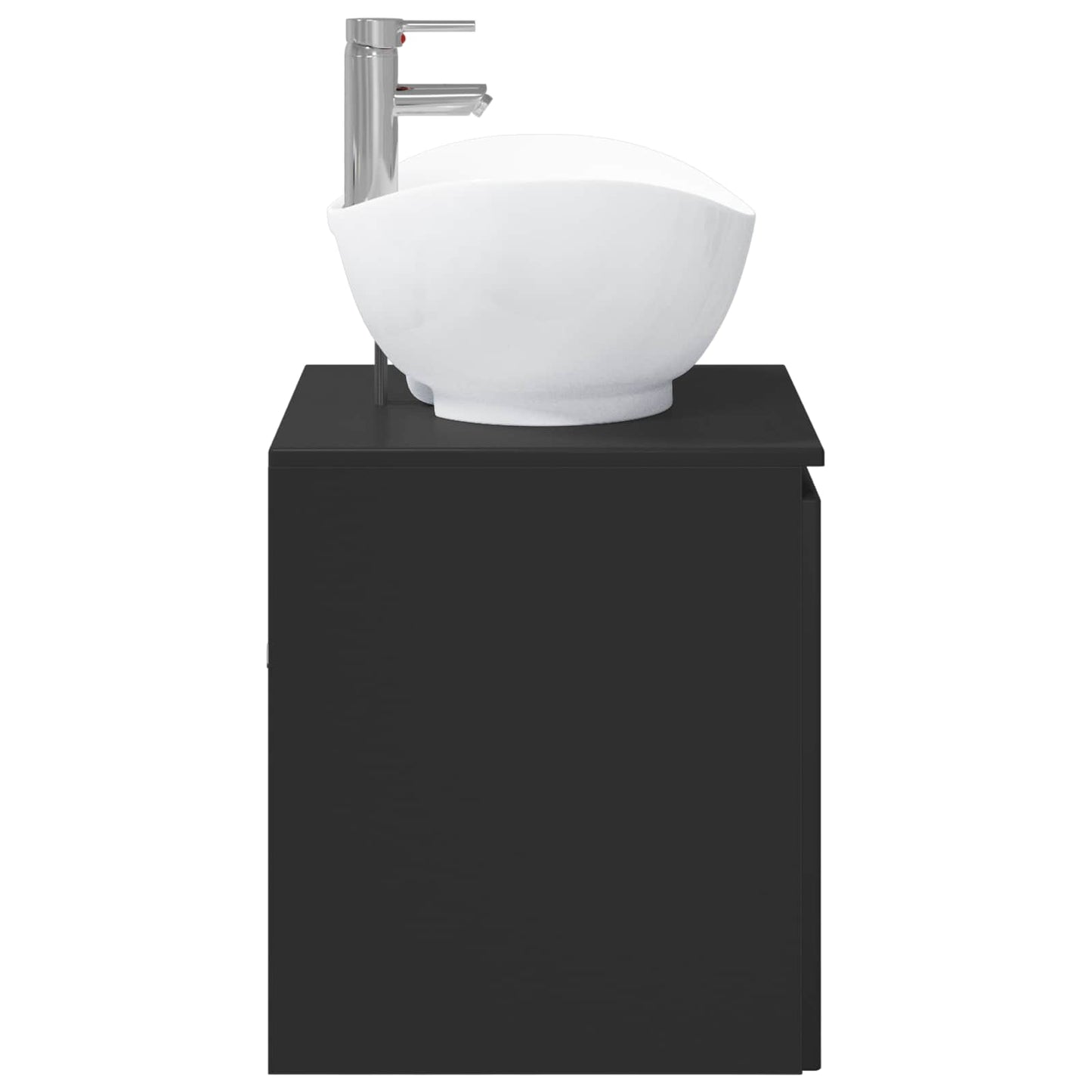 vidaXL Bathroom Furniture Set Black Engineered Wood