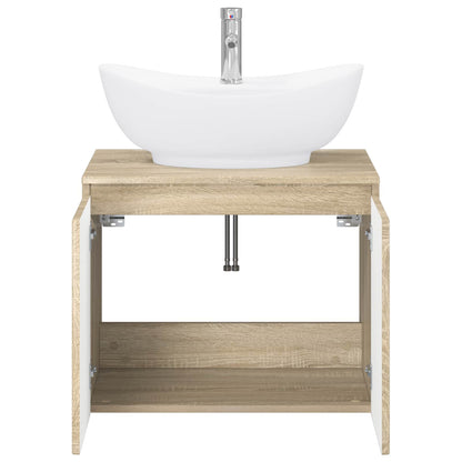 vidaXL Bathroom Furniture Set Sonoma Oak Engineered Wood