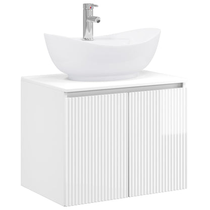 vidaXL Bathroom Furniture Set High Gloss White Engineered Wood