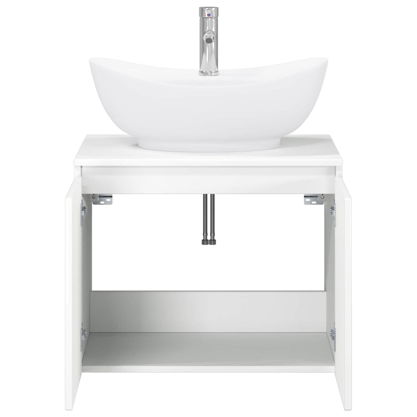 vidaXL Bathroom Furniture Set High Gloss White Engineered Wood