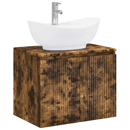 vidaXL Bathroom Furniture Set Smoked Oak Engineered Wood
