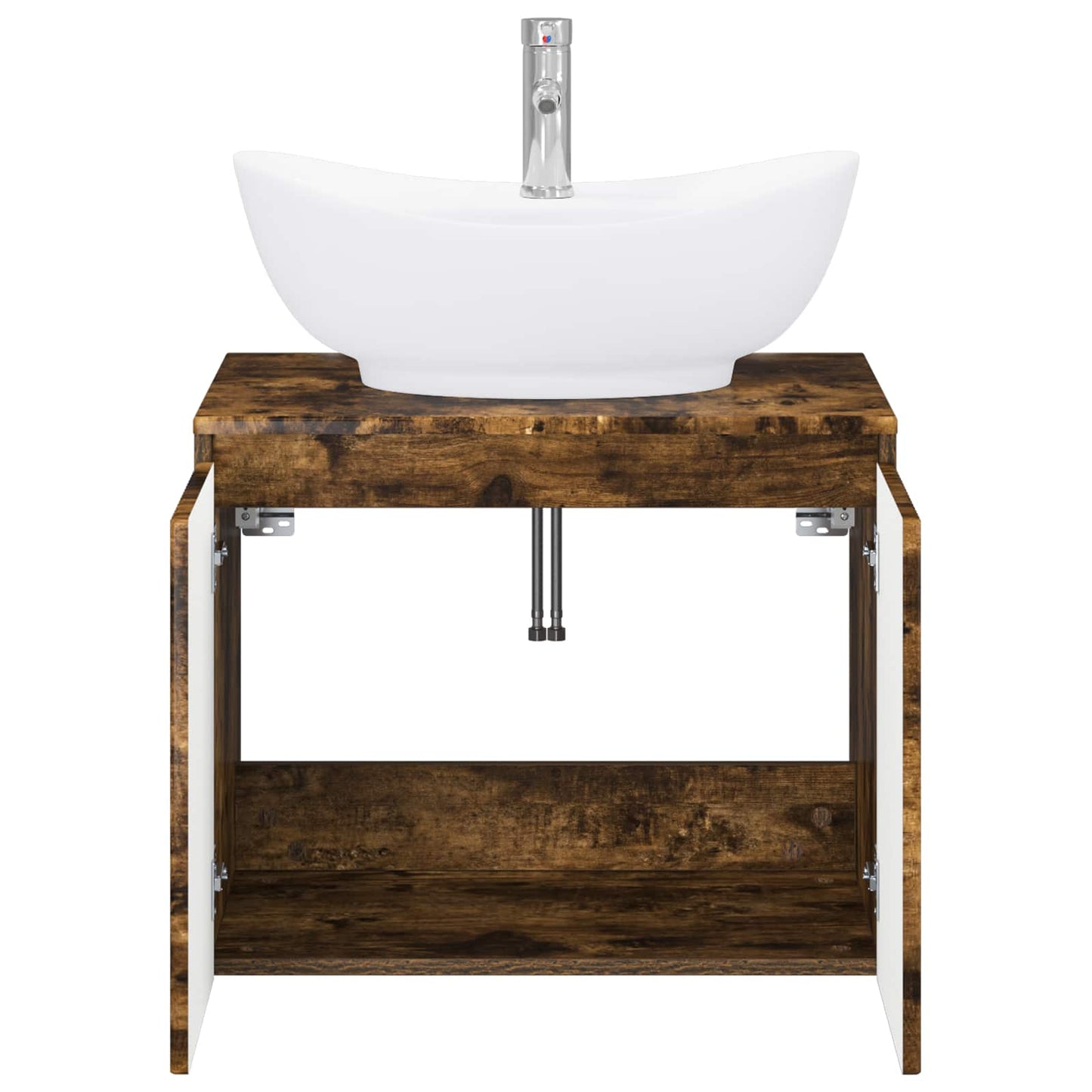vidaXL Bathroom Furniture Set Smoked Oak Engineered Wood