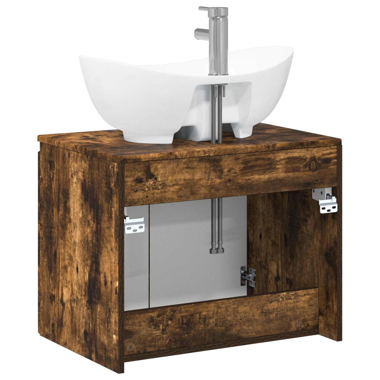 vidaXL Bathroom Furniture Set Smoked Oak Engineered Wood
