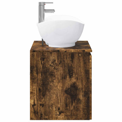 vidaXL Bathroom Furniture Set Smoked Oak Engineered Wood