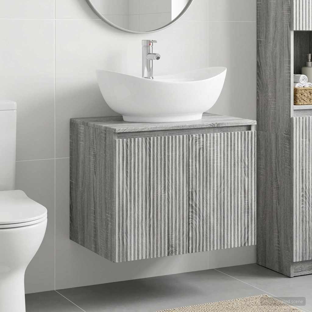 vidaXL Bathroom Furniture Set Grey Sonoma Engineered Wood
