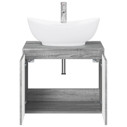 vidaXL Bathroom Furniture Set Grey Sonoma Engineered Wood