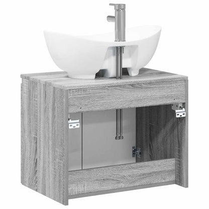 vidaXL Bathroom Furniture Set Grey Sonoma Engineered Wood