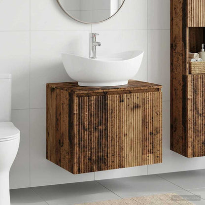 vidaXL Bathroom Furniture Set Old Wood Engineered Wood