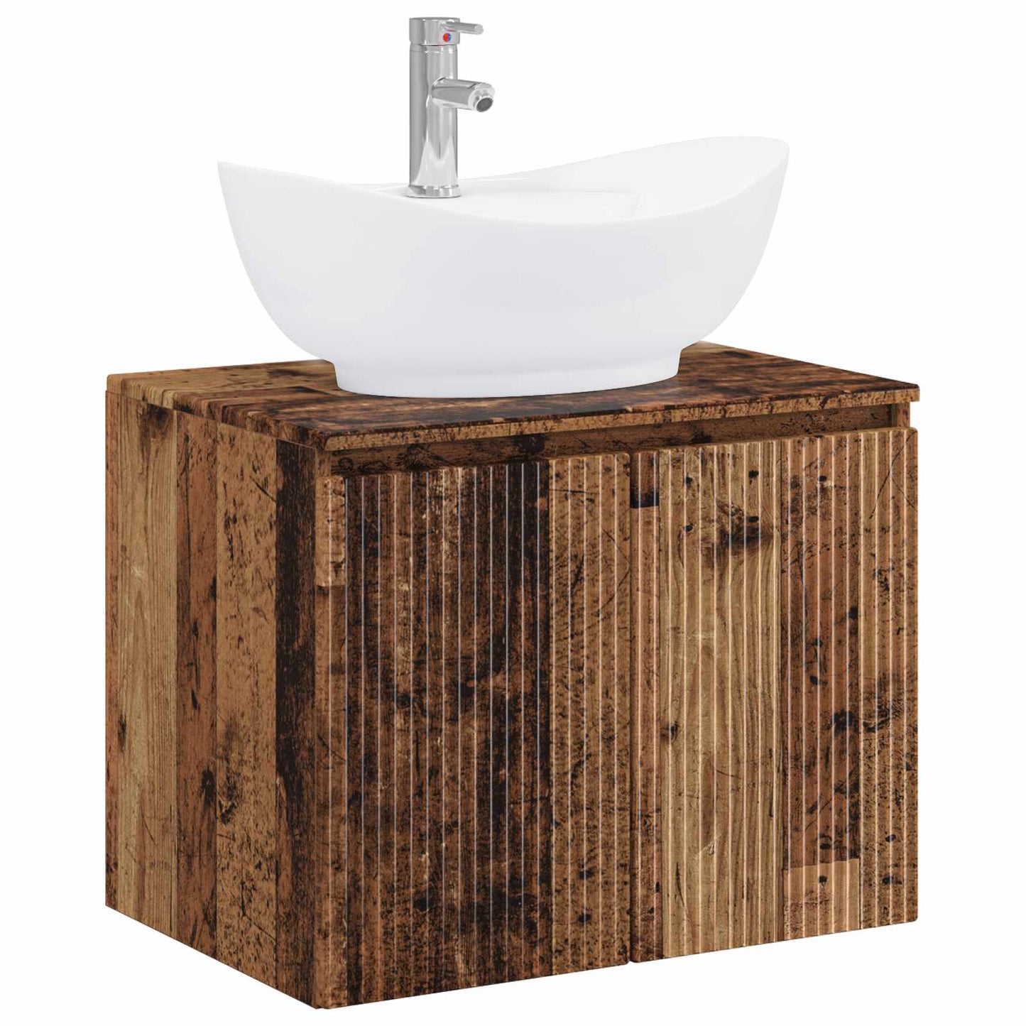 vidaXL Bathroom Furniture Set Old Wood Engineered Wood