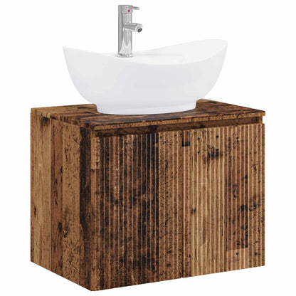 vidaXL Bathroom Furniture Set Old Wood Engineered Wood