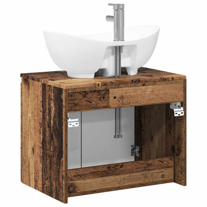 vidaXL Bathroom Furniture Set Old Wood Engineered Wood