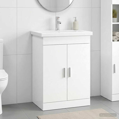 vidaXL Bathroom Furniture Set White 61 x 40 x 84.5 cm Engineered Wood