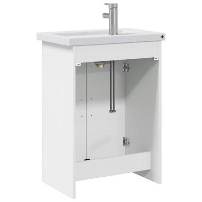 vidaXL Bathroom Furniture Set White 61 x 40 x 84.5 cm Engineered Wood