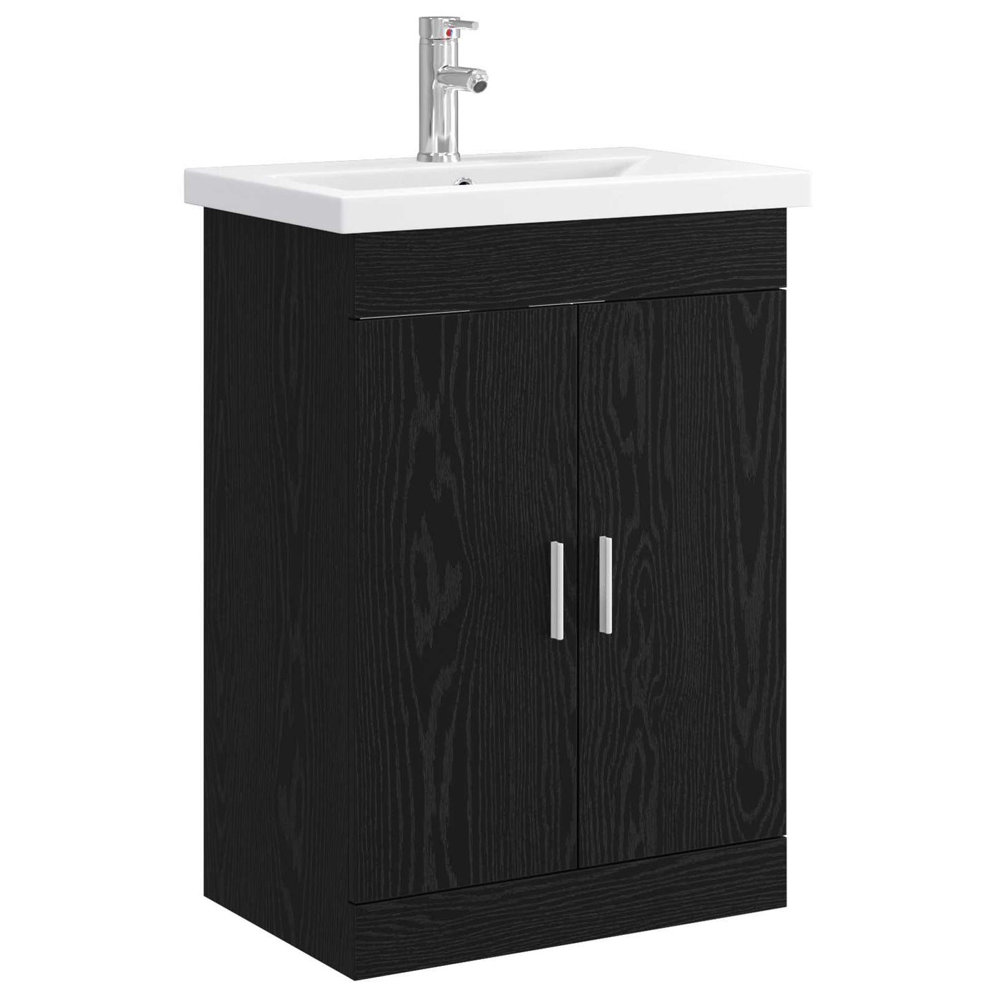 vidaXL Bathroom Furniture Set Black Oak 61 x 40 x 84.5 cm