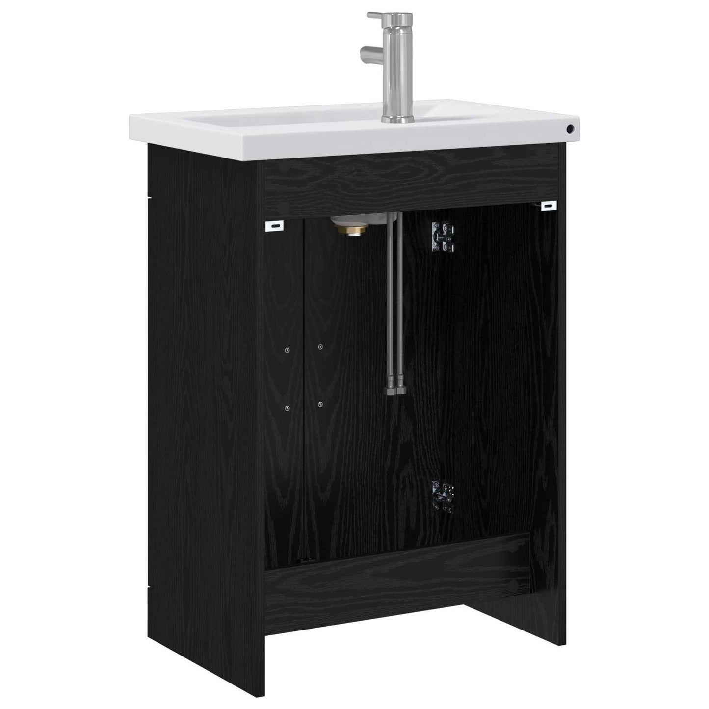 vidaXL Bathroom Furniture Set Black Oak 61 x 40 x 84.5 cm